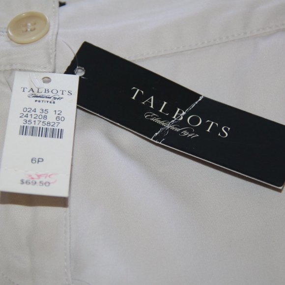 Talbots Signature Women Petite Capri Cream Cotton Cropped Pants Size 6P - Picture 6 of 10